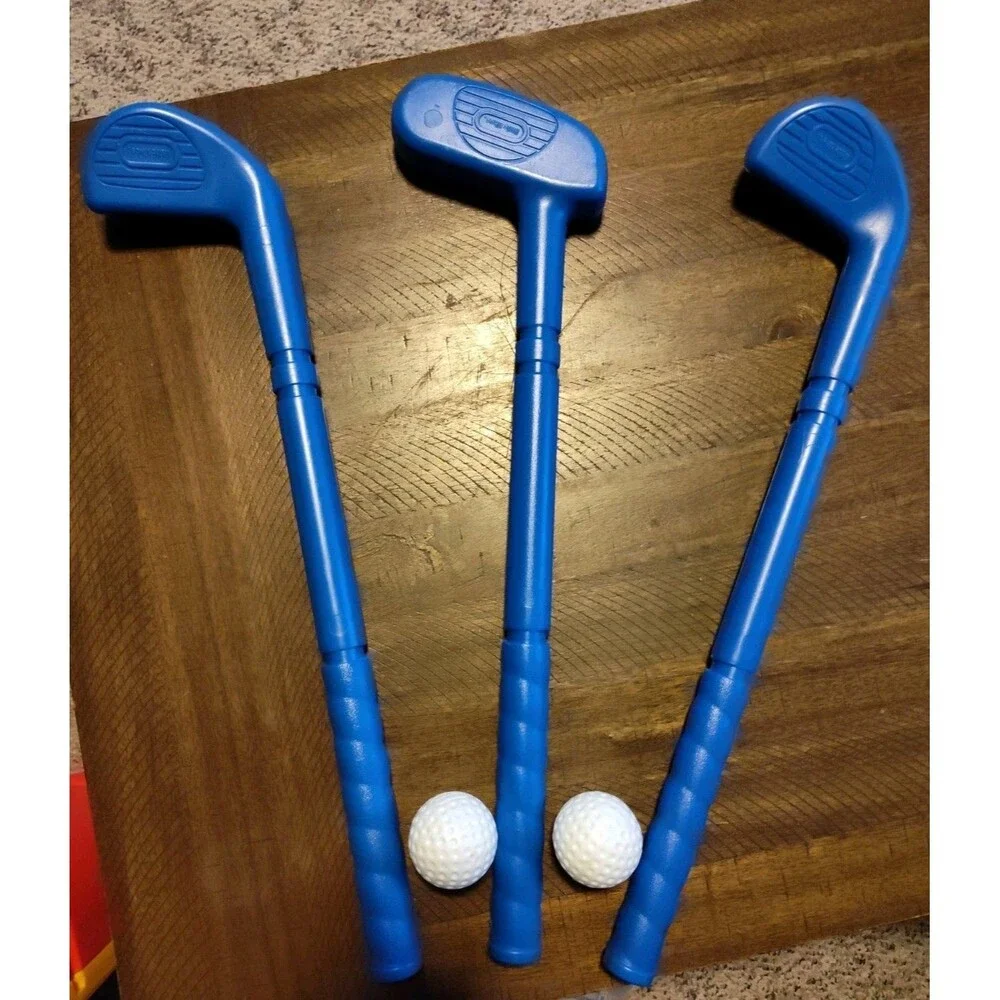 Little Tikes Toddler Golf Set Rolling Caddy Cart~3 Clubs And 2 Balls In/Outdoor